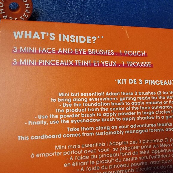 Sephora Collection Mini Brush Set NEW with Makeup Pouch 2 of 2 - Picture 8 of 10